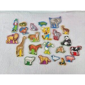 Melissa & Doug Wooden Animal Magnets Educational Learning Classroom 22 Pieces